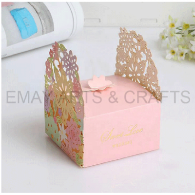 Wholesale Custom Print Luxury Gift Box  Laser Cut Wedding Cupcake Boxes